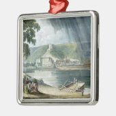 La Roche, van 'Uitzichten op de Seine', gegraveerd Metalen Ornament (Links)