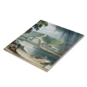 La Roche, van 'Uitzichten op de Seine', gegraveerd Tegeltje (Zijkant)