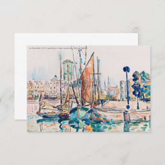 La Rochelle (1911) schilderij van Paul Signac Bedankkaart (Voorkant / Achterkant)