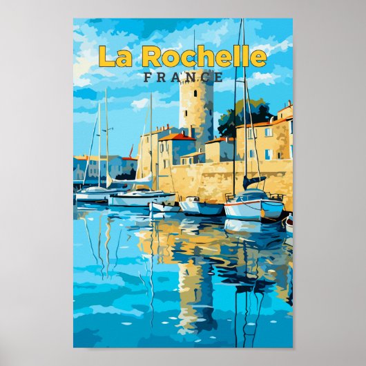La Rochelle France Reizen Kunst Vintage Illustrati Poster (Voorkant)