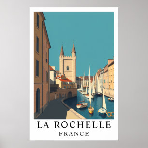 La Rochelle Frankrijk Haven Reis Kunst Oude Stijl Poster