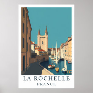 La Rochelle Frankrijk Haven Vintage Reis Kunst Poster