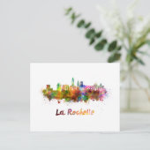 La Rochelle skyline in watercolor Briefkaart (Staand voorkant)