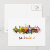 La Rochelle skyline in watercolor Briefkaart (Voorkant / Achterkant)