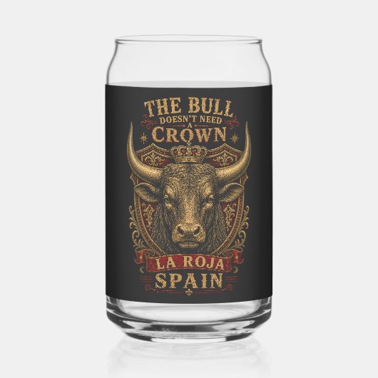 La Roja Spanje Stier Voetbal Fan Blikvorm Glas (Voorkant)