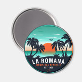 La Romana Dominicaanse Republiek Retro Sunset Souv Magneet (Voorkant / Achterkant)
