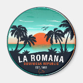 La Romana Dominicaanse Republiek Retro Sunset Souv Magneet (Voorkant)