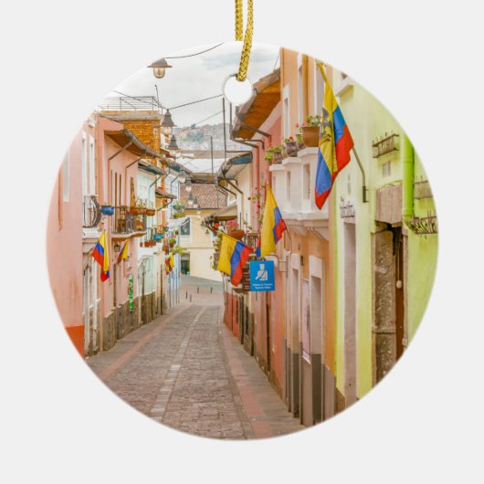 La Ronda Street Quito Ecuador Keramisch Ornament (Voorkant)