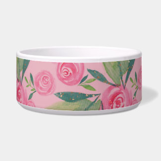 La Rosa Waterverf Pastel Floral Pet Bowl Voerbakje