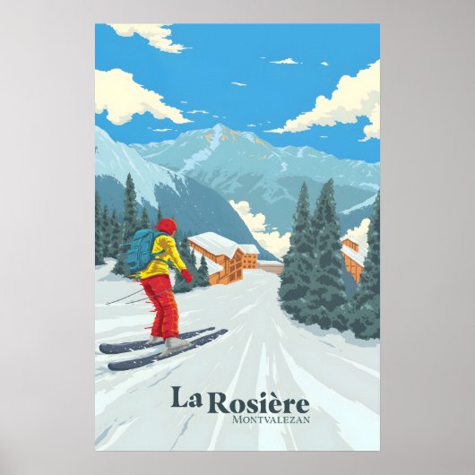 La Rosiere Skigebied Reisposter Poster (Voorkant)