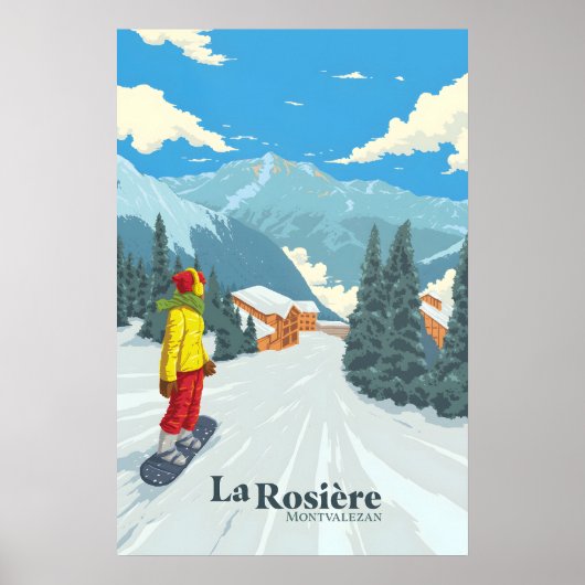 La Rosiere Snowboarden Reisposter Poster (Voorkant)