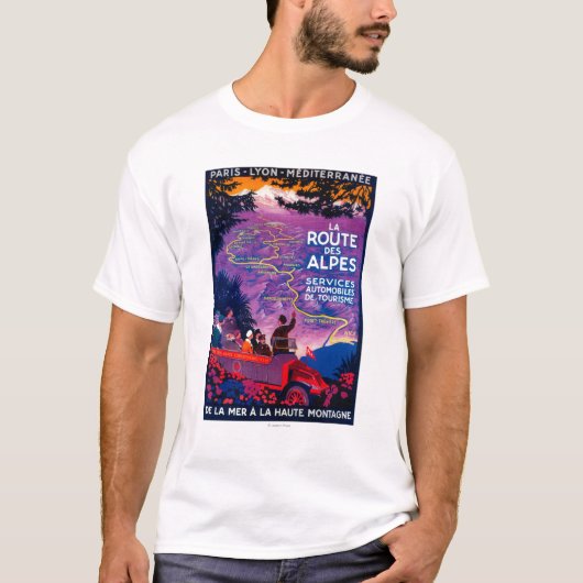 La Route Des Alpes  PosterEurope T-shirt (Voorkant)