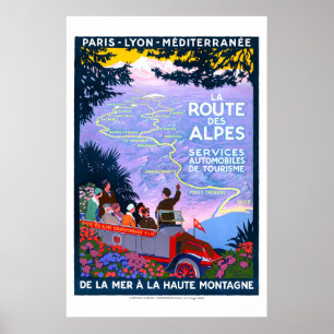 La Route des Alpes Travel Poster (jaren 1920)