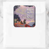 La route des Alpes Vierkante Sticker (Tas)