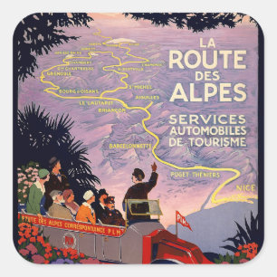 La route des Alpes Vierkante Sticker