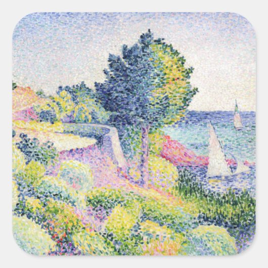 La Route sur la Cote Vierkante Sticker (Voorkant)