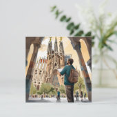 La Sagrada Familia, Barcelona Feestdagenkaart (Staand voorkant)