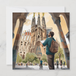 La Sagrada Familia, Barcelona Feestdagenkaart