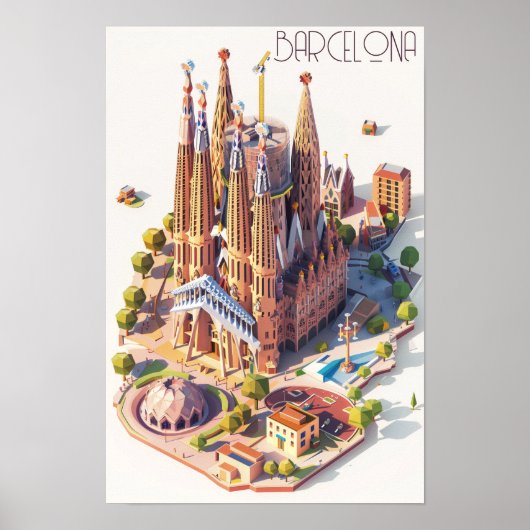 La Sagrada Familia Barcelona Poster (Voorkant)