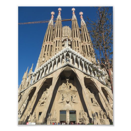 La Sagrada Família, Barcelona, Spanje. 3560 Foto Afdruk (Voorkant)