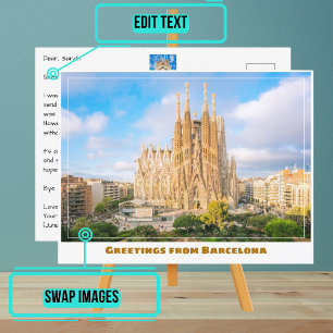 La Sagrada Familia Barcelona Spanje Modern Briefkaart