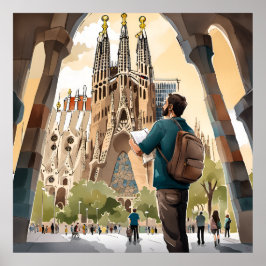 La Sagrada Familia Print van Barcelona