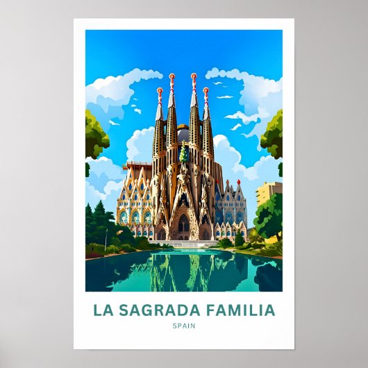 La Sagrada Familia Spanje Reisprint Poster (Voorkant)