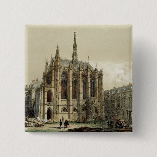 La Sainte Chapelle, Parijs Vierkante Button 5,1 Cm (Voorkant)