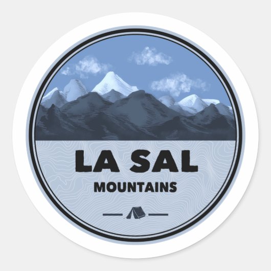 La Sal Mountains Utah Camping Ronde Sticker (Voorkant)