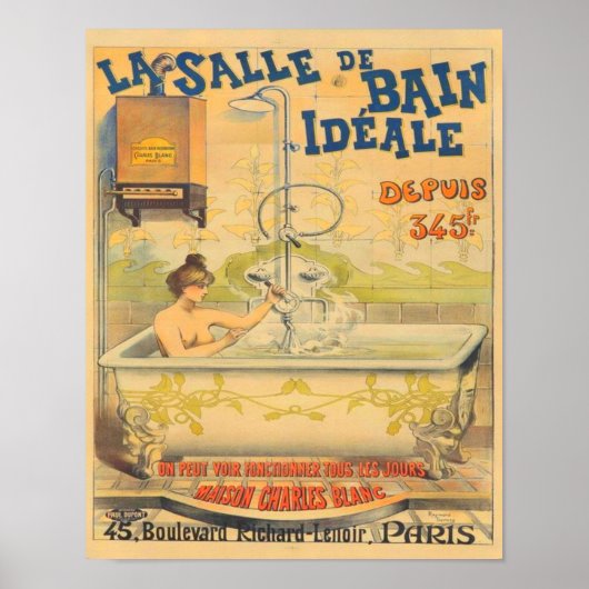 La Salle de Bain Ideale 1900 Art Nouveau Poster (Voorkant)