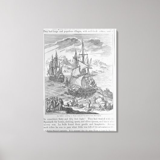 La Salle landing in Texas Canvas Afdruk (Voorkant)