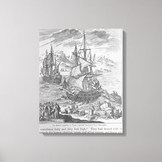 La Salle landing in Texas Canvas Afdruk (Voorkant)