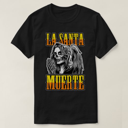 La Santa Muerte Praying Angel Dia de Los Muertos M T-shirt (Design voorkant)