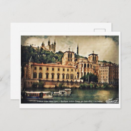 La Saône - Lyon Briefkaart (Voorkant / Achterkant)