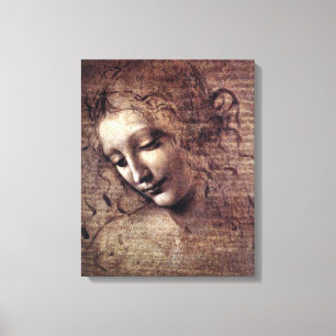 La Scapigliata - da Vinci - c1508 Canvas Afdruk