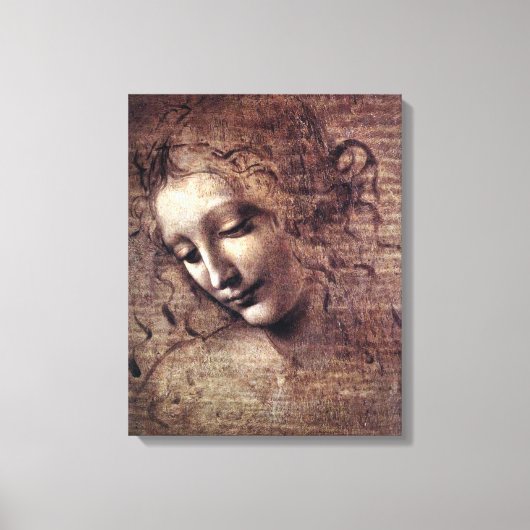 La Scapigliata - da Vinci - c1508 Canvas Afdruk (Voorkant)