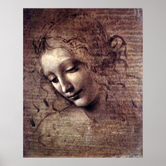 La Scapigliata - da Vinci - c1508 Poster (Voorkant)