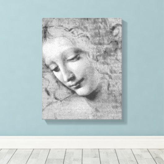 La Scapigliata door Leonardo da Vinci Canvas Afdruk (Insitu (Houten vloer))