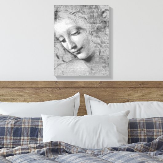 La Scapigliata door Leonardo da Vinci Canvas Afdruk (Insitu (Slaapkamer))