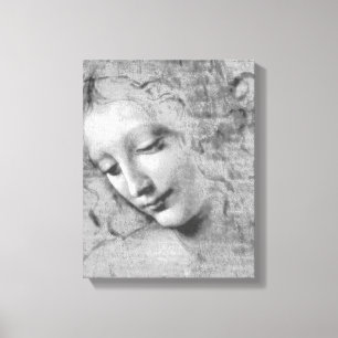 La Scapigliata door Leonardo da Vinci Canvas Afdruk
