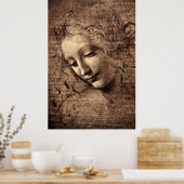 La Scapigliata door Leonardo da Vinci Poster (Keuken)