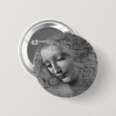 La Scapigliata door Leonardo da Vinci Ronde Button 5,7 Cm (Voorkant /achterkant)