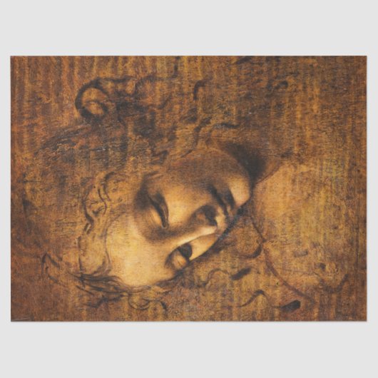 La Scapiliata, 1506-1508 door Leonardo da Vinci Tissuepapier (Voorkant)