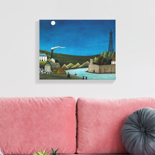 La Seine a Suresnes door Henri Rousseau,  kunst Canvas Afdruk (Insitu (Woonkamer))