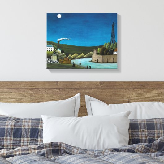La Seine a Suresnes door Henri Rousseau,  kunst Canvas Afdruk (Insitu (Slaapkamer))