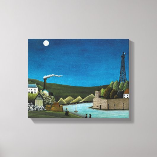 La Seine a Suresnes door Henri Rousseau,  kunst Canvas Afdruk (Voorkant)