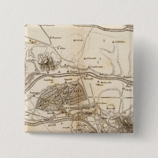 La Seine Vierkante Button 5,1 Cm (Voorkant)