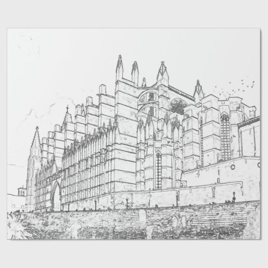 La Seu, de kathedraal van Palma de Mallorca - Span Cadeaupapier (Vlak)