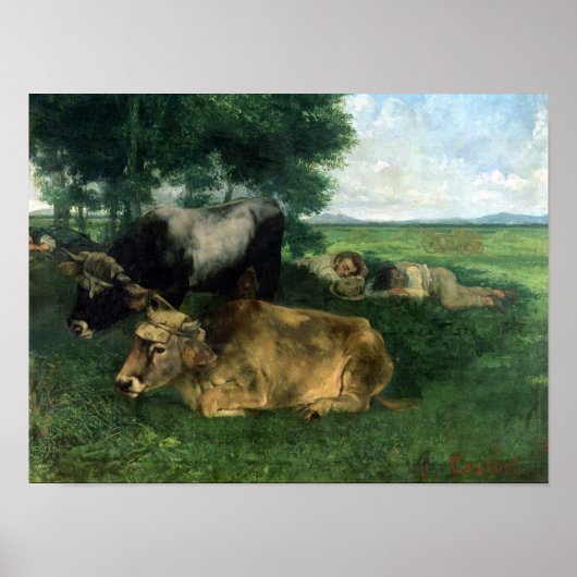 La Siesta Pendant la saison des foins, 1867, Poster (Voorkant)