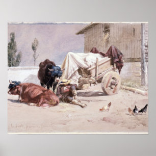 La Siesta: Scene in de oostelijke Pyreneeën, 1872 Poster